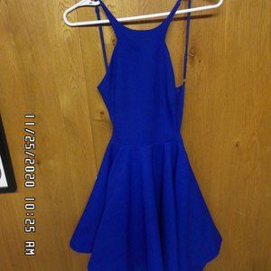 Royal Blue baby doll backless dress